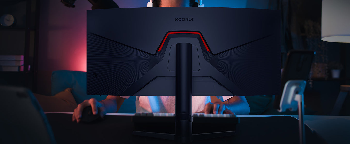 KOORUI G3441VC | 34" WQHD 180Hz 1000R Gaming Monitor | VESA Adaptive Sync | 21:9 Wide Screen | MPRT 1ms