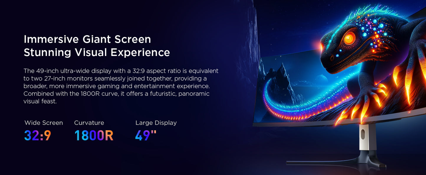 KOORUI S4941XO | 49" DQHD 240Hz 1800R OLED Monitor | AMD FreeSync | GTG 0.03ms