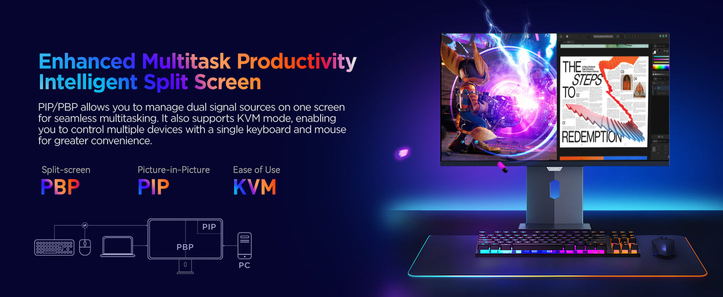 KOORUI S2721BO | 27" QHD 360Hz OLED Monitor | AMD FreeSync | GTG 0.03ms