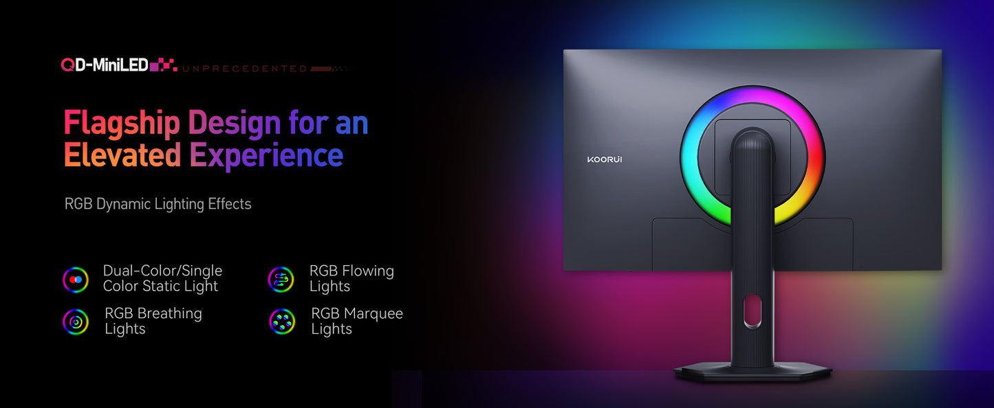KOORUI S2741LM | 27" 320HZ@FHD / 180HZ@UHD miniLED Monitor | AMD FreeSync | 10bit | DIC 1ms | HDR 1400