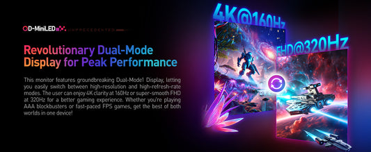 KOORUI S2741LM | 27" 320HZ@FHD / 180HZ@UHD miniLED Monitor | AMD FreeSync | 10bit | DIC 1ms | HDR 1400