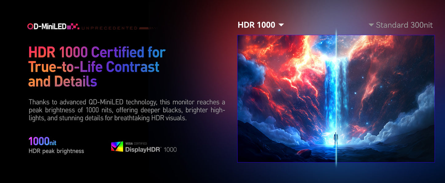 KOORUI S2721PM | 27" QHD 200Hz miniLED Monitor | AMD FreeSync | DIC 1ms | HDR 1000
