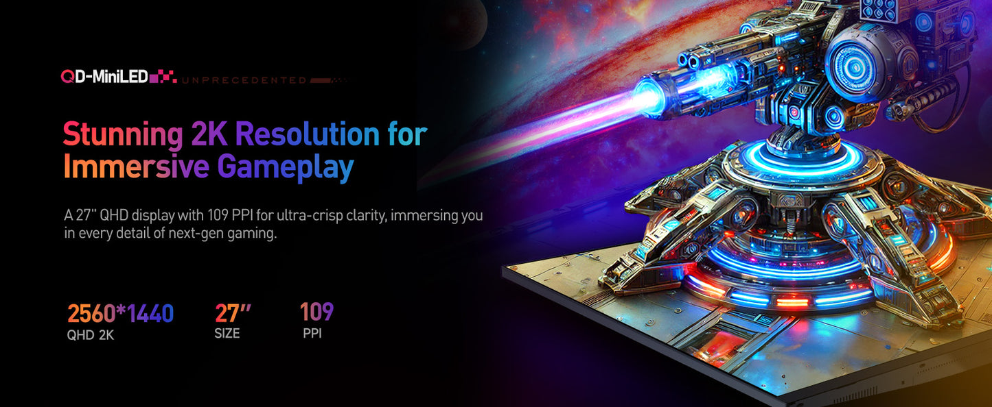 KOORUI S2721PM | 27" QHD 200Hz miniLED Monitor | AMD FreeSync | DIC 1ms | HDR 1000