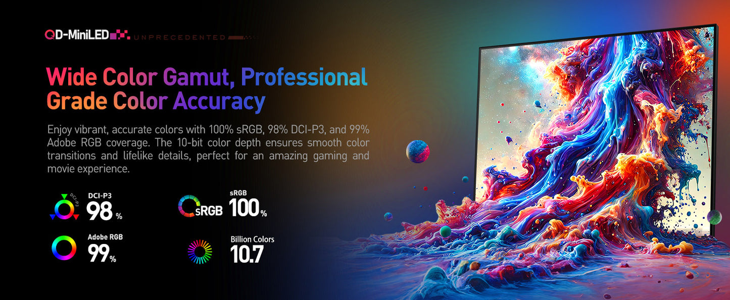 KOORUI S2721PM | 27" QHD 200Hz miniLED Monitor | AMD FreeSync | DIC 1ms | HDR 1000